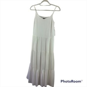1. State White Tiered Maxi Sleeveless Dress